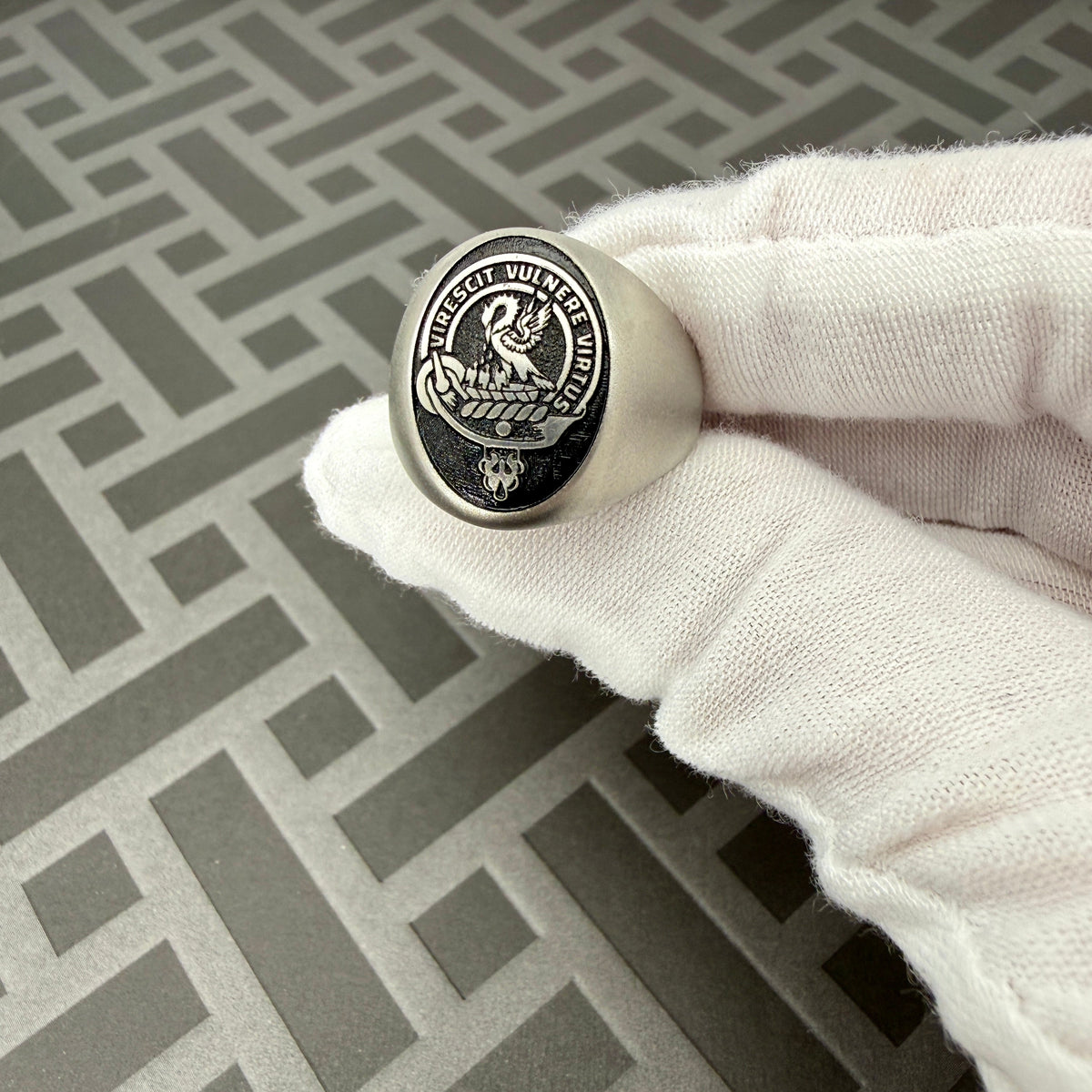 How a Black Background Is Created on a Stainless Steel Signet Ring